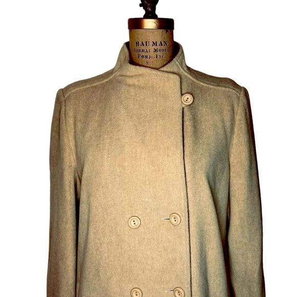 Vtg 70s brown and beige wool coat, Forecaster of Boston Pure Wool size 10 - Picture 5 of 15